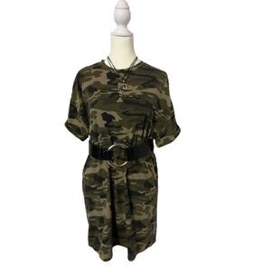 By The Way. Green Camouflage T Shirt Dress Size XS